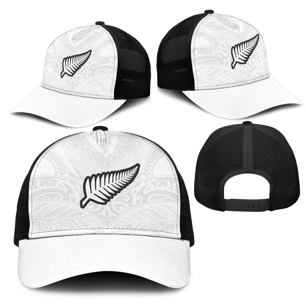 New Zealand Football Mesh Trucker Cap The Whites-Sporty T90 Style - Polynesian Pride