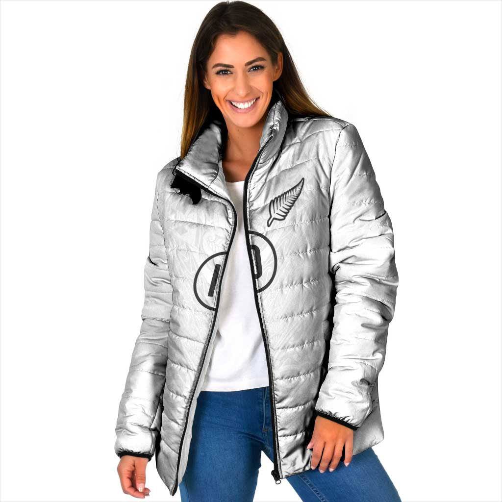Custom New Zealand Football Padded Jacket The Whites-Sporty T90 Style - Polynesian Pride