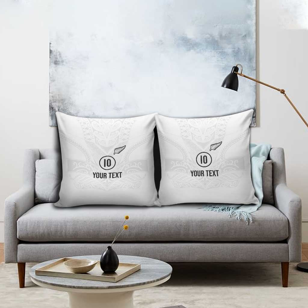 Custom New Zealand Football Pillow Cover The Whites-Sporty T90 Style LT03 - Polynesian Pride