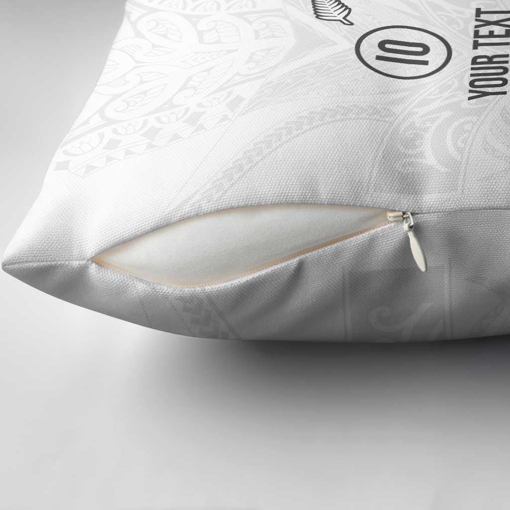 Custom New Zealand Football Pillow Cover The Whites-Sporty T90 Style LT03 - Polynesian Pride