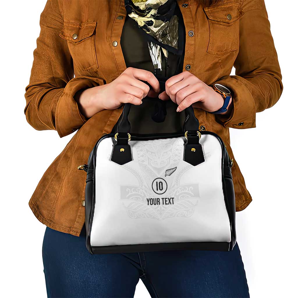 Custom New Zealand Football Shoulder Handbag The Whites-Sporty T90 Style - Polynesian Pride