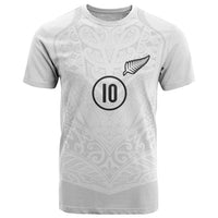 Custom New Zealand Football T Shirt The Whites-Sporty T90 Style LT03 White - Polynesian Pride
