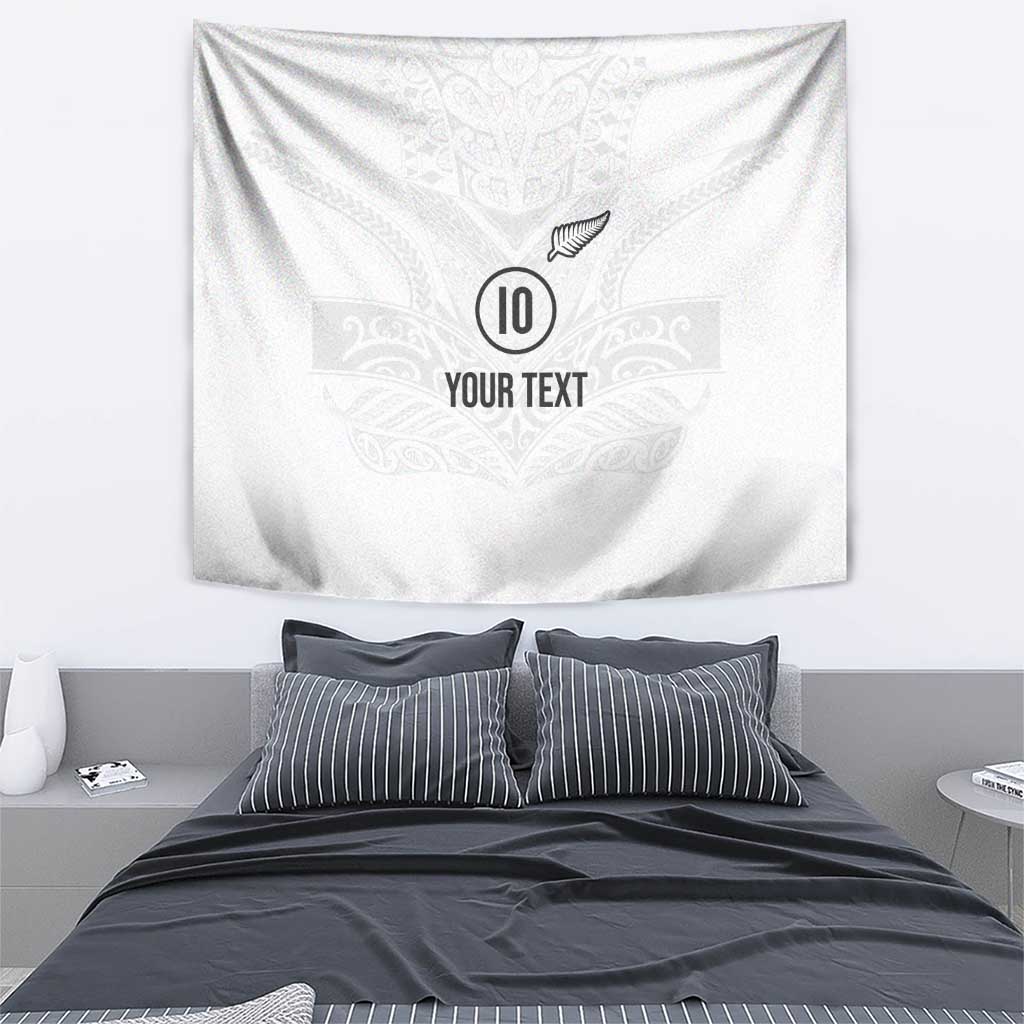Custom New Zealand Football Tapestry The Whites-Sporty T90 Style - Polynesian Pride