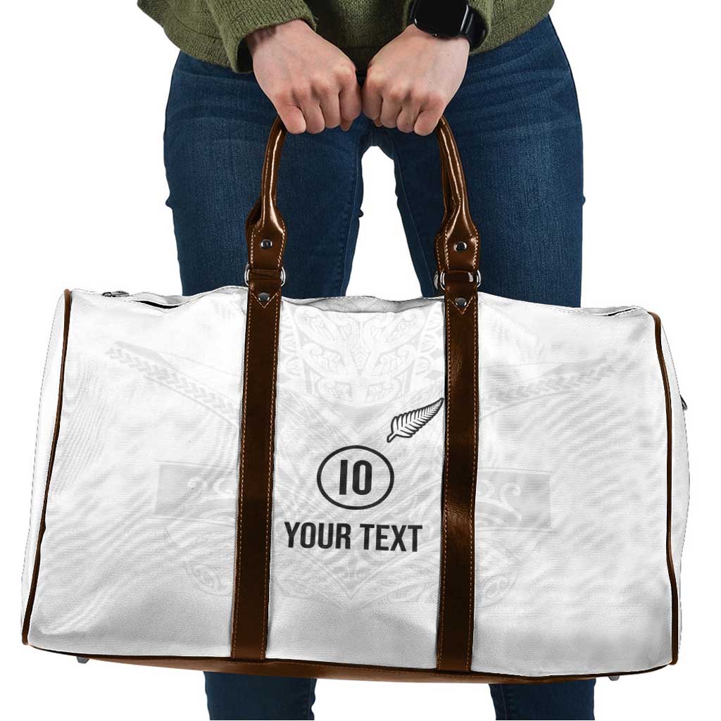 Custom New Zealand Football Travel Bag The Whites-Sporty T90 Style LT03 White - Polynesian Pride
