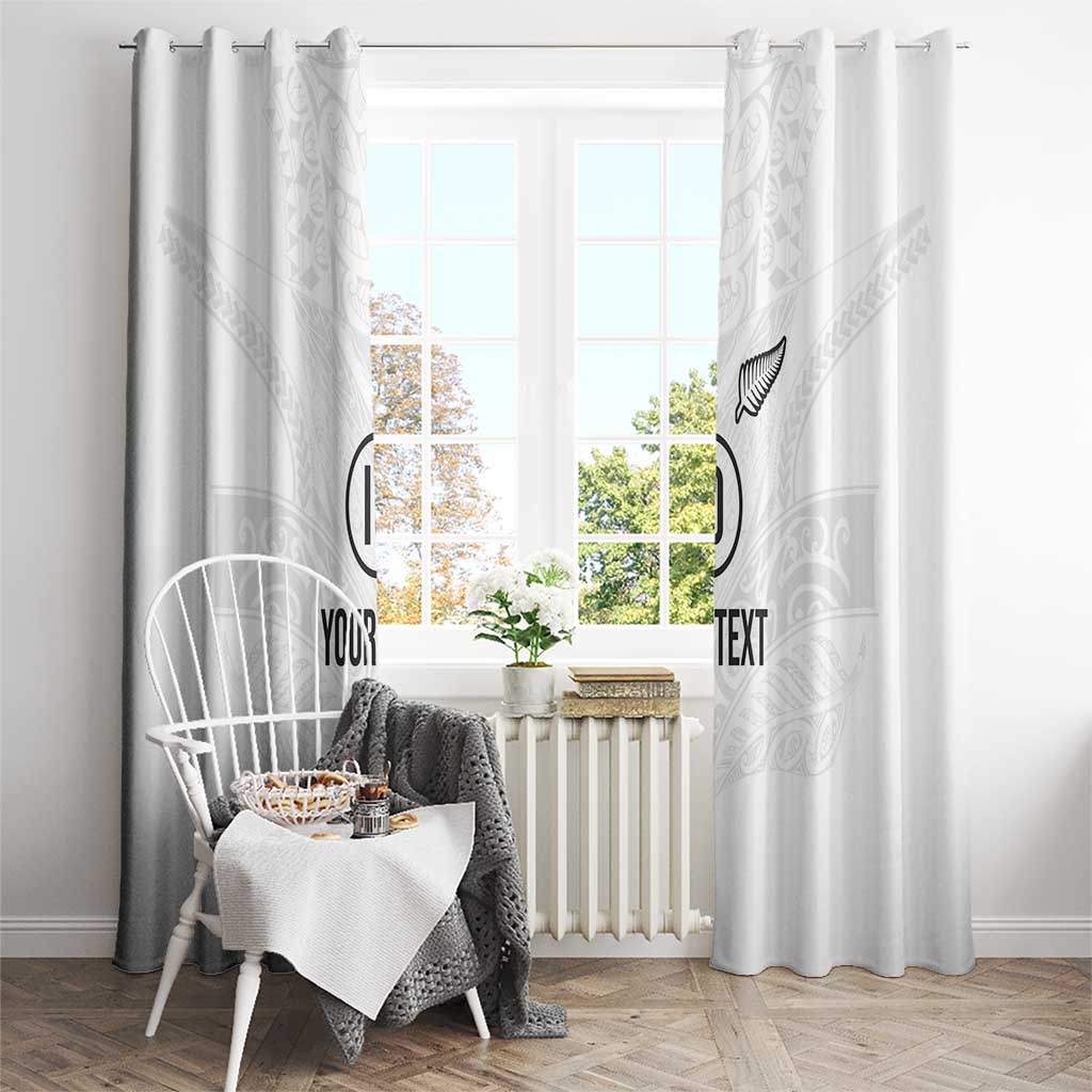 Custom New Zealand Football Window Curtain The Whites-Sporty T90 Style - Polynesian Pride