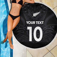 Custom Aotearoa Rugby Beach Blanket The Blacks-Sporty T90 Style - Polynesian Pride