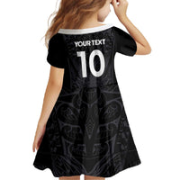 Custom Aotearoa Rugby Family Matching Off The Shoulder Long Sleeve Dress and Hawaiian Shirt The Blacks-Sporty T90 Style LT03 - Polynesian Pride