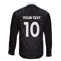 Custom Aotearoa Rugby Family Matching Off The Shoulder Long Sleeve Dress and Hawaiian Shirt The Blacks-Sporty T90 Style LT03 - Polynesian Pride