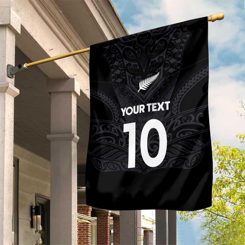Custom Aotearoa Rugby Garden Flag The Blacks-Sporty T90 Style - Polynesian Pride