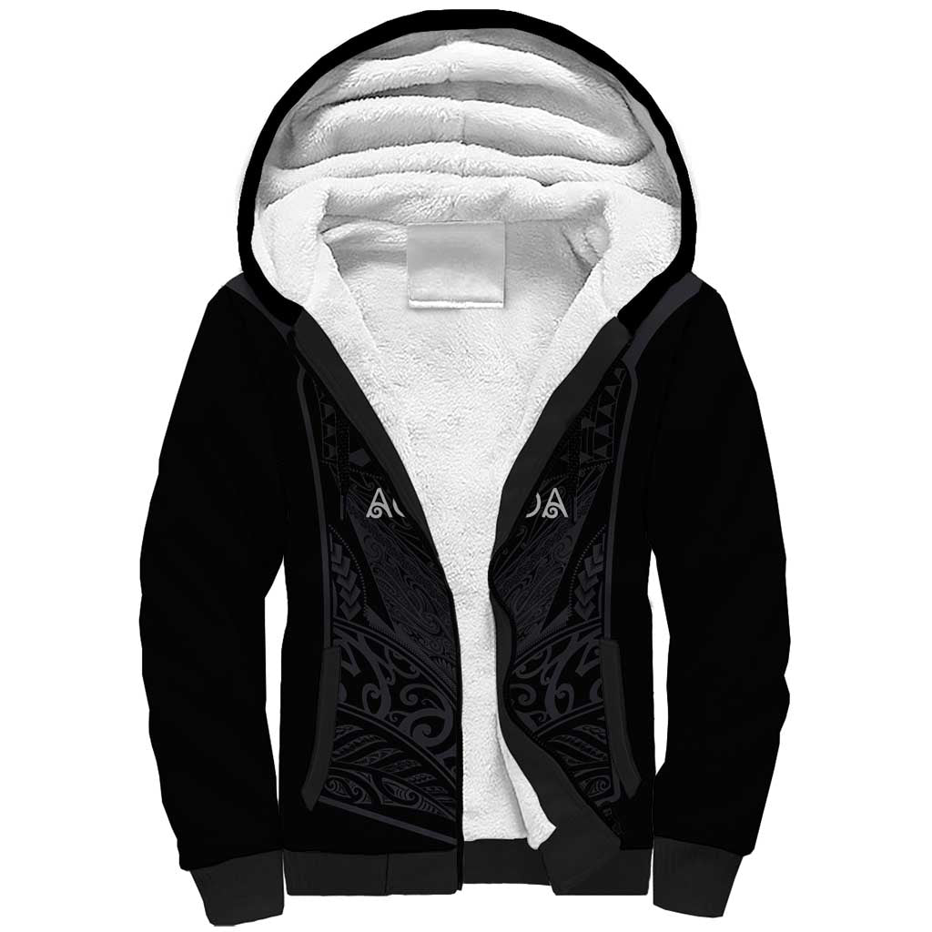 Custom Aotearoa Rugby Sherpa Hoodie The Blacks-Sporty T90 Style - Polynesian Pride