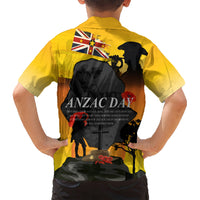 Niue ANZAC Day Kid Hawaiian Shirt Soldier and Gallipoli Lest We Forget LT03 - Polynesian Pride