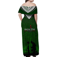 Norfolk Island ANZAC Day Family Matching Off Shoulder Maxi Dress and Hawaiian Shirt Soldier Lest We Forget Camouflage LT03 - Polynesian Pride