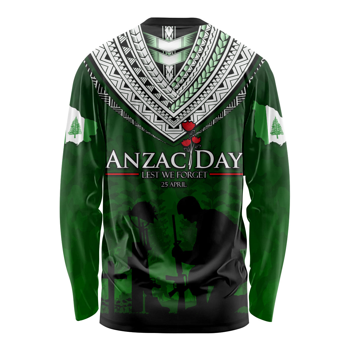 Norfolk Island ANZAC Day Long Sleeve Shirt Soldier Lest We Forget Camouflage LT03 - Polynesian Pride