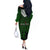 Norfolk Island ANZAC Day Off The Shoulder Long Sleeve Dress Soldier Lest We Forget Camouflage LT03 - Polynesian Pride