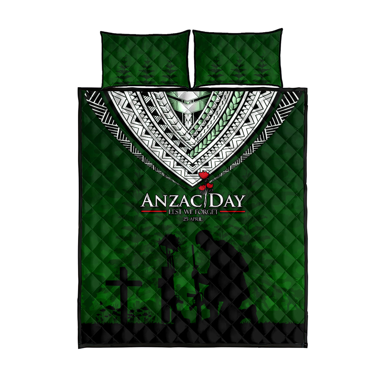 Norfolk Island ANZAC Day Quilt Bed Set Soldier Lest We Forget Camouflage LT03 - Polynesian Pride