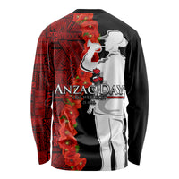Tonga ANZAC Day Long Sleeve Shirt Red Poppies Flower Soldier Lest We Forget LT03 - Polynesian Pride