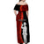 Tonga ANZAC Day Off Shoulder Maxi Dress Red Poppies Flower Soldier Lest We Forget LT03 - Polynesian Pride