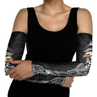 American Samoa Flag Day Arm Sleeves Tribal Tattoo with Eagle Black