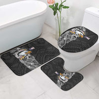 American Samoa Flag Day Bathroom Set Tribal Tattoo with Eagle Black
