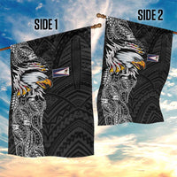 American Samoa Flag Day Garden Flag Tribal Tattoo with Eagle Black