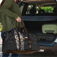 American Samoa Flag Day Travel Bag Tribal Tattoo with Eagle Black