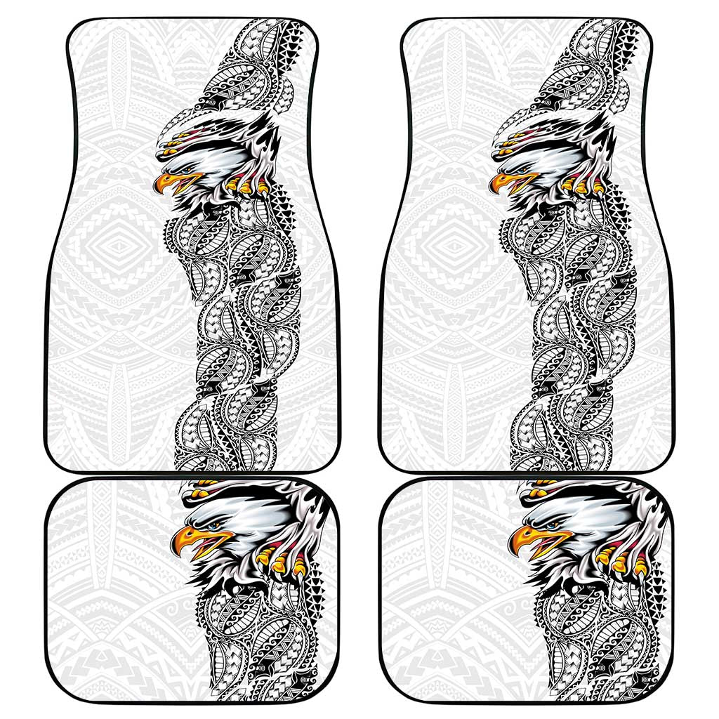 American Samoa Flag Day Car Mats Tribal Tattoo with Eagle White