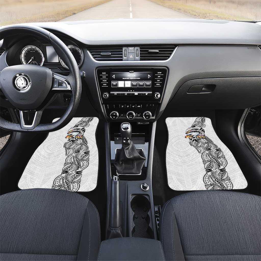 American Samoa Flag Day Car Mats Tribal Tattoo with Eagle White