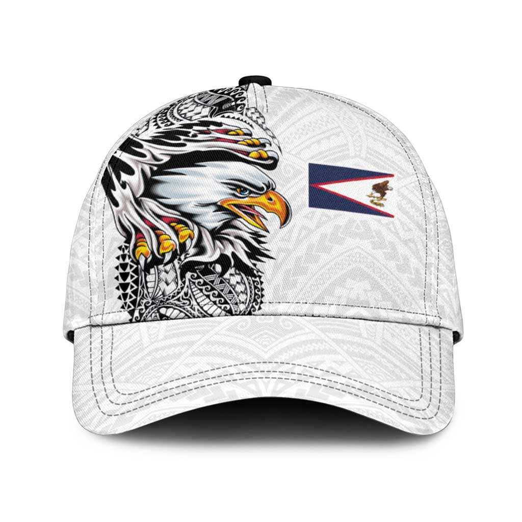 American Samoa Flag Day Classic Cap Tribal Tattoo with Eagle White