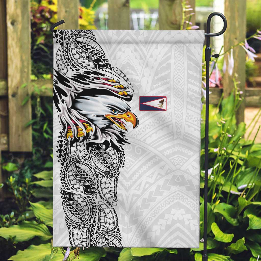 American Samoa Flag Day Garden Flag Tribal Tattoo with Eagle White