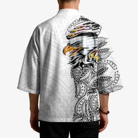 American Samoa Flag Day Kimono Tribal Tattoo with Eagle White