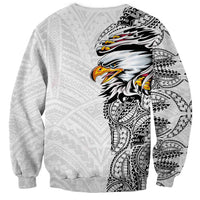 American Samoa Flag Day Sweatshirt Tribal Tattoo with Eagle White