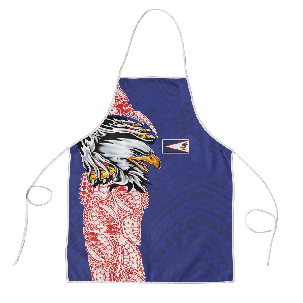 American Samoa Flag Day Apron Tribal Tattoo with Eagle Blue-Red