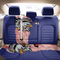 American Samoa Flag Day Back Car Seat Cover Tribal Tattoo with Eagle Blue-Red
