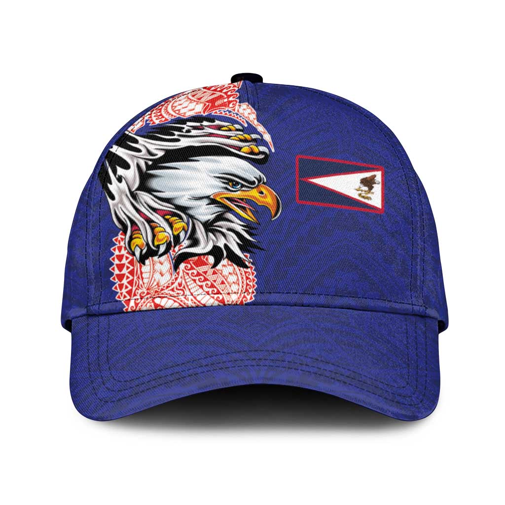 American Samoa Flag Day Classic Cap Tribal Tattoo with Eagle Blue-Red