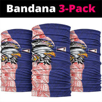 American Samoa Flag Day Neck Gaiter Tribal Tattoo with Eagle Blue-Red