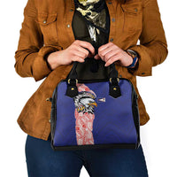 American Samoa Flag Day Shoulder Handbag Tribal Tattoo with Eagle Blue-Red