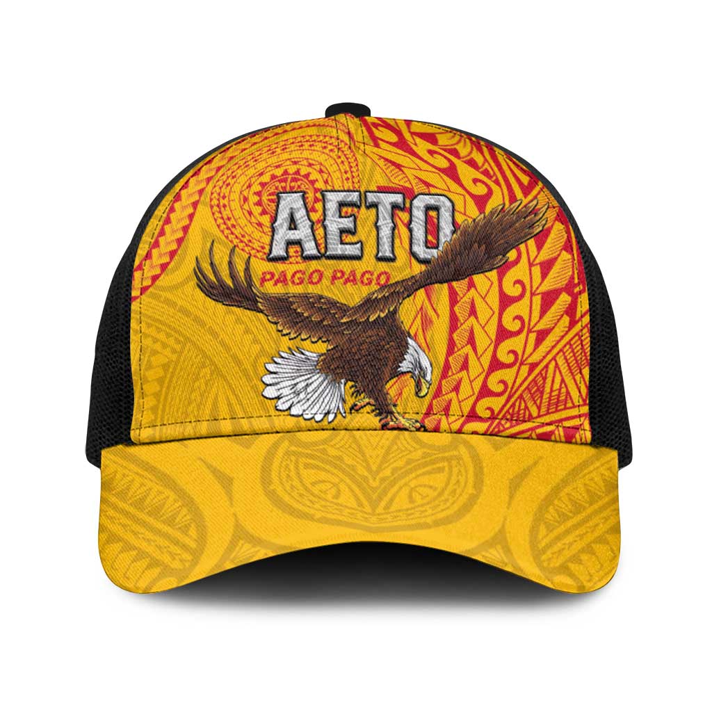 American Samoa Flag Day Baseball Net Cap Fautasi Race Pago Pago-Aeto Eagle Wings Tribal Style