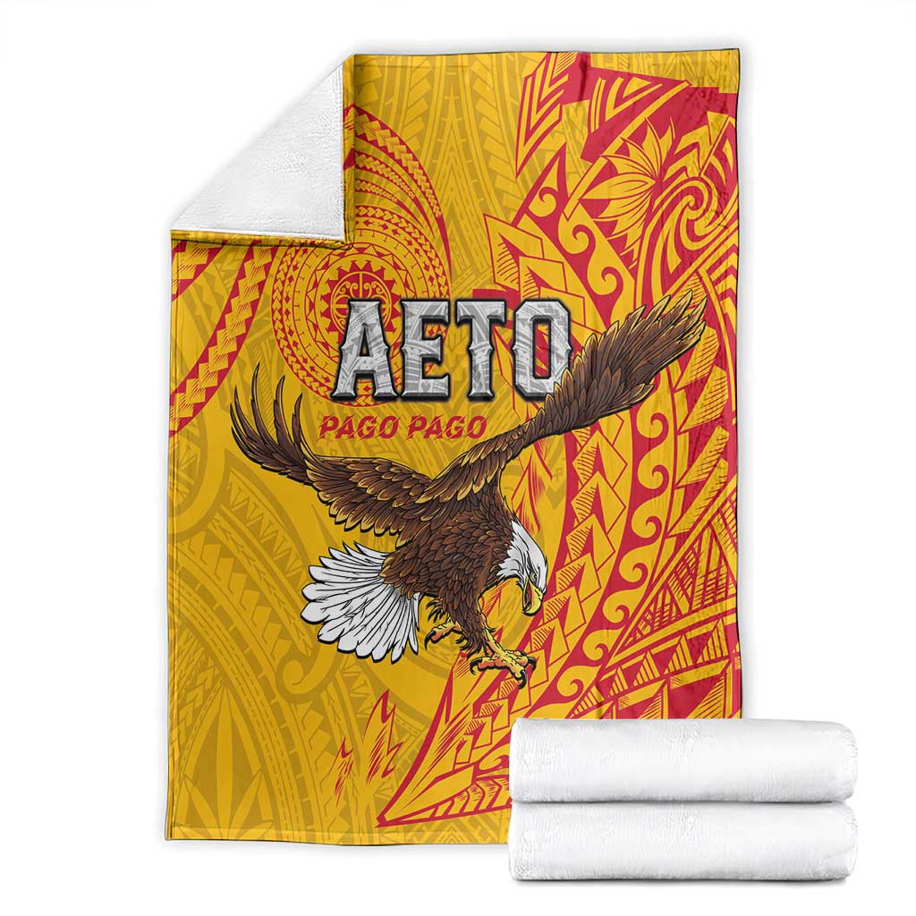 American Samoa Flag Day Blanket Fautasi Race Pago Pago-Aeto Eagle Wings Tribal Style