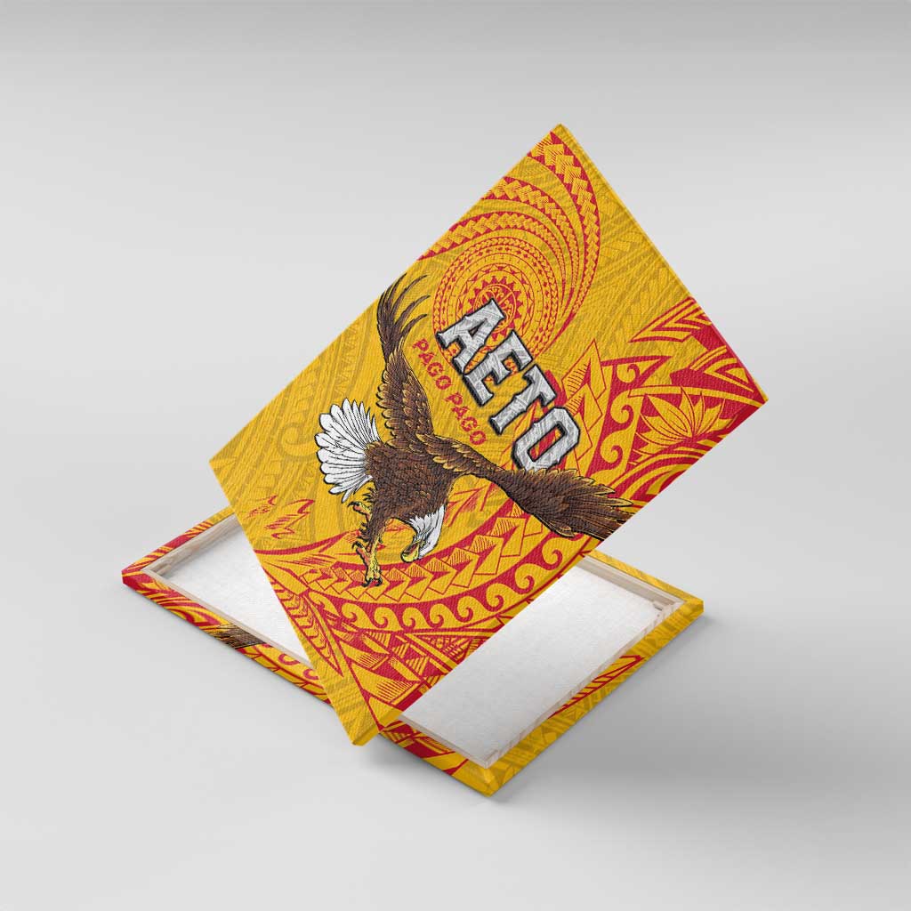 American Samoa Flag Day Canvas Wall Art Fautasi Race Pago Pago-Aeto Eagle Wings Tribal Style