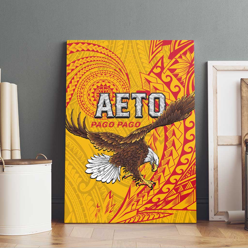 American Samoa Flag Day Canvas Wall Art Fautasi Race Pago Pago-Aeto Eagle Wings Tribal Style