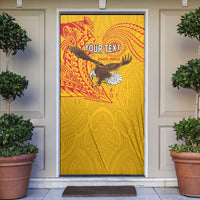 Personalised American Samoa Flag Day Door Cover Fautasi Race Pago Pago-Aeto Eagle Wings Tribal Style