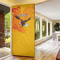 Personalised American Samoa Flag Day Door Cover Fautasi Race Pago Pago-Aeto Eagle Wings Tribal Style