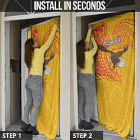 Personalised American Samoa Flag Day Door Cover Fautasi Race Pago Pago-Aeto Eagle Wings Tribal Style