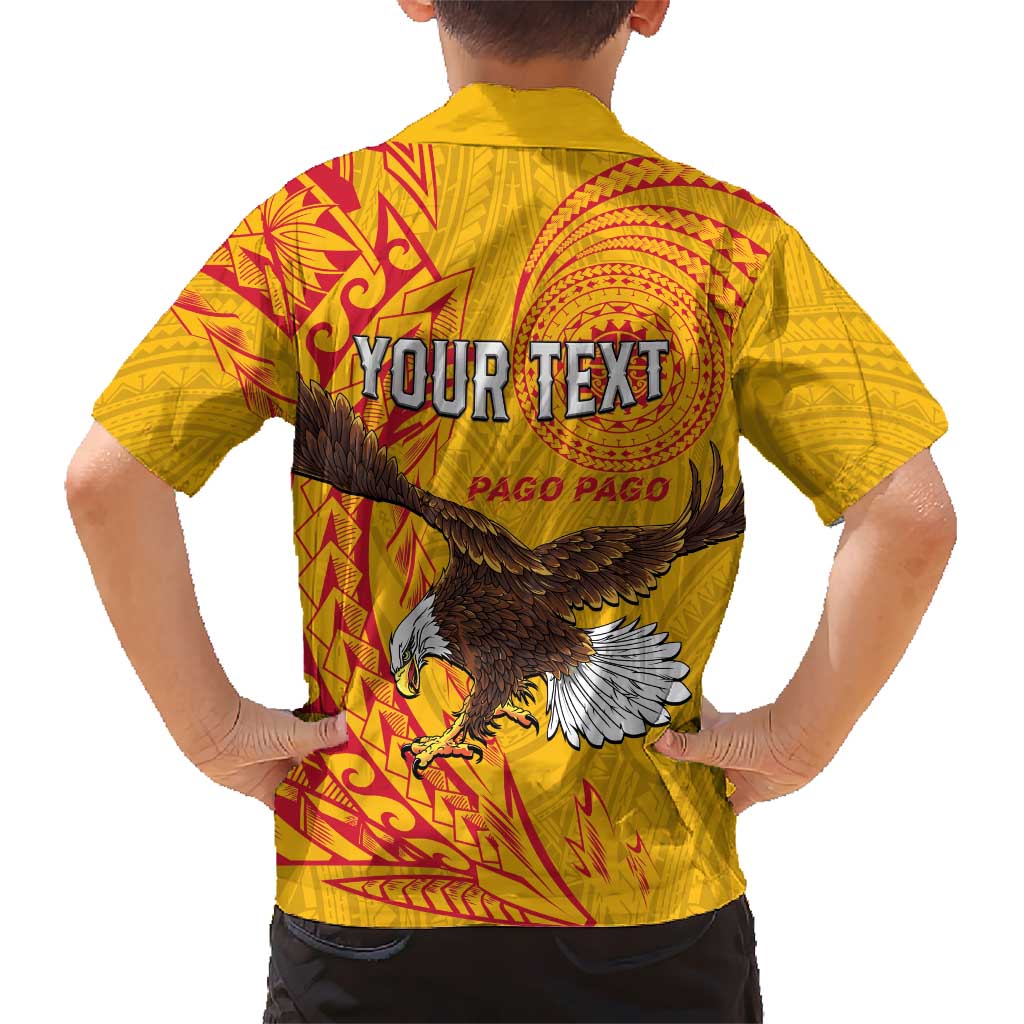 Personalised American Samoa Flag Day Family Matching Summer Maxi Dress and Hawaiian Shirt Fautasi Race Pago Pago-Aeto Eagle Wings Tribal Style LT03 - Polynesian Pride