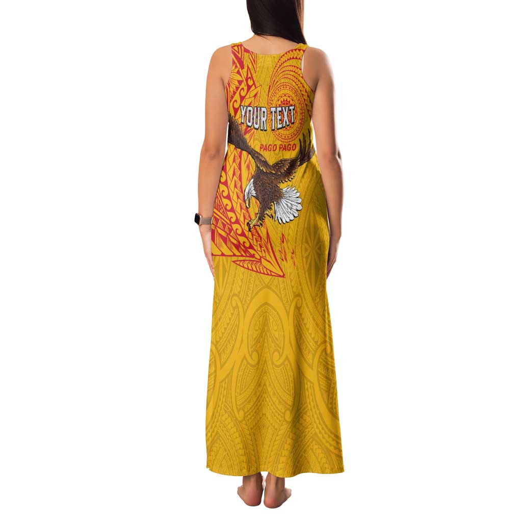Personalised American Samoa Flag Day Family Matching Tank Maxi Dress and Hawaiian Shirt Fautasi Race Pago Pago-Aeto Eagle Wings Tribal Style LT03 - Polynesian Pride