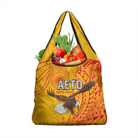 American Samoa Flag Day Grocery Bag Fautasi Race Pago Pago-Aeto Eagle Wings Tribal Style