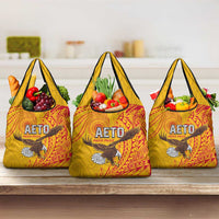 American Samoa Flag Day Grocery Bag Fautasi Race Pago Pago-Aeto Eagle Wings Tribal Style