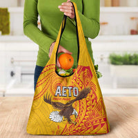 American Samoa Flag Day Grocery Bag Fautasi Race Pago Pago-Aeto Eagle Wings Tribal Style