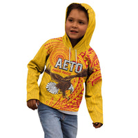 Personalised American Samoa Flag Day Kid Hoodie Fautasi Race Pago Pago-Aeto Eagle Wings Tribal Style
