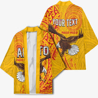 Personalised American Samoa Flag Day Kimono Fautasi Race Pago Pago-Aeto Eagle Wings Tribal Style